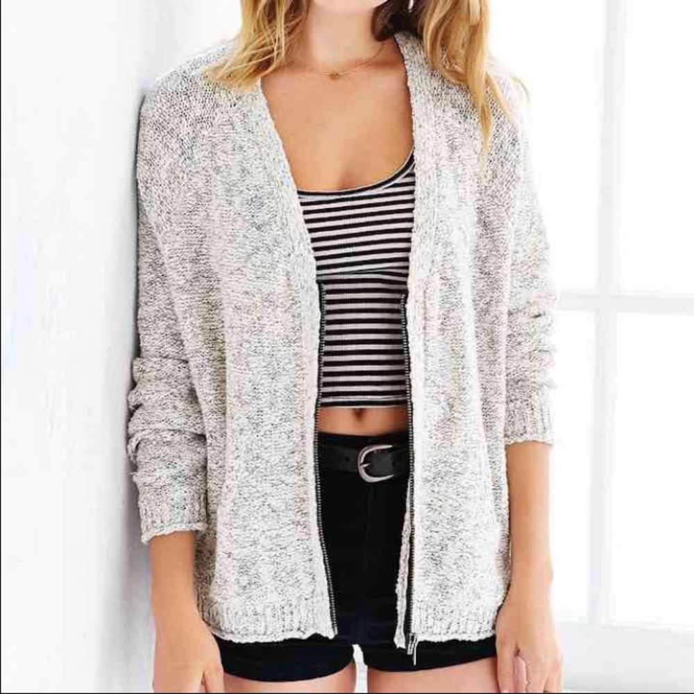 Urban Outfitters Gray Zipper Cardigan